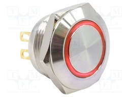Switch: vandal resistant; SPST-NO; 0.05A/24VDC; IP65; OFF-(ON)