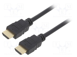 Cable; HDMI 1.4; HDMI plug,both sides; 1m; black; 30AWG; Core: CCS