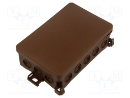 Enclosure: junction box; X: 90mm; Y: 40mm; Z: 135mm; IP54; brown