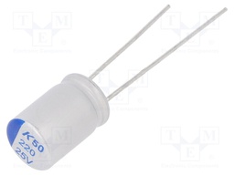 Capacitor: polymer; 220uF; 25VDC; ESR: 25mΩ; A755; THT; ±20%; 5000h