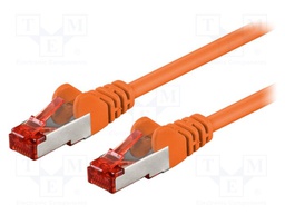 Patch cord; S/FTP; 6; stranded; CCA; PVC; orange; 0.25m; 27AWG