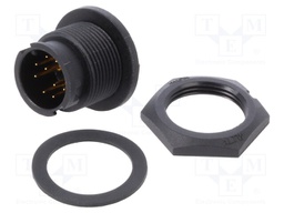 Socket; Connector: circular; size B; male; PIN: 10; bayonet; 2A; IP67