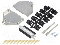 D-Sub; PIN: 25; plug; male; crimped; for cable; black