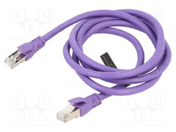 Patch cord; S/FTP; 6a; stranded; OFC; PVC; violet; 1.5m; 26AWG
