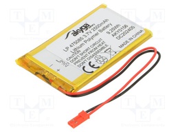 Re-battery: Li-Po; 3.7V; 2500mAh; cables,JST SYP-02T-1 socket