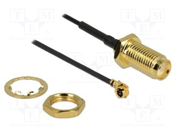 Cable; 70mm; IPEX MHF 1,SMA female; black; Øcable: 1.13mm; 50Ω