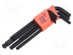 Wrenches set; hex key,spherical; long