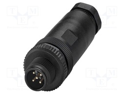 Connector: M12; plug; PIN: 5; 48V; straight; IP67; screw terminal