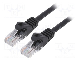 Patch cord; U/UTP; 6; stranded; CCA; PVC; black; Len: 5m; 26AWG