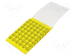 Safety sign; acrylic,self-adhesive folie; W: 14mm; H: 14mm; yellow