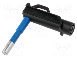 Magnetic cap; 4A; 1000V; black; Socket size: 4mm; angled 90°