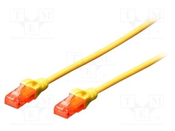 Patch cord; U/UTP; 5e; stranded; CCA; PVC; yellow; 7m; 26AWG