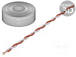 Wire: test lead cable; stranded; 2x0,14mm2; red,white; 10m