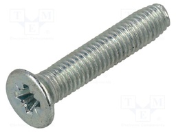 Screw; M3x16; Head: countersunk; Pozidriv; PZ1; steel; zinc