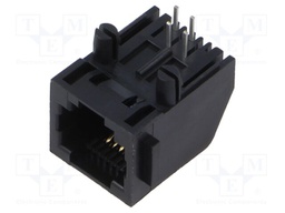 Socket; RJ11; PIN: 4; Layout: 6p4c; on PCBs,PCB snap; THT
