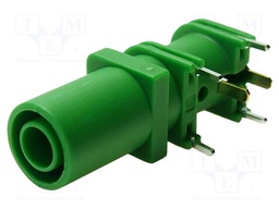 Connector: 4mm banana; socket; 1kVDC; 10A; 33mm; green; gold-plated