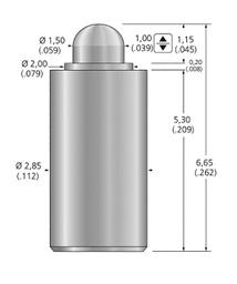 Test needle; Operational spring compression: 0.75mm; 1A; Ø: 1.5mm