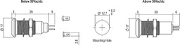 Indicator: LED; flat; 110VAC; Cutout: Ø12.7mm; IP67; Body: silver