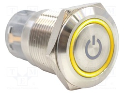 Switch: vandal resistant; SPDT; 2A/24VDC; IP67; ON-(ON); yellow