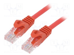 Patch cord; U/UTP; 6; stranded; CCA; PVC; red; Len: 5m; 26AWG