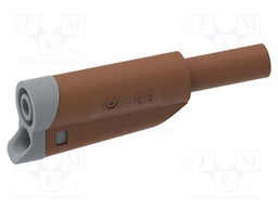 Connector: 4mm banana; plug; 36A; brown; insulated; nickel plated