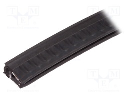 Hole and edge shield; EPDM; L: 10m; black; H: 15.5mm; W: 8.5mm