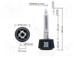 Tip; conical sloped; 2.3mm; longlife; for soldering station