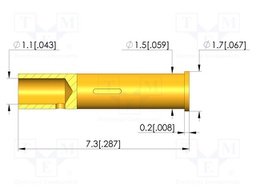 Test probe socket; gold-plated; KS-967; 2.5mm; test needles