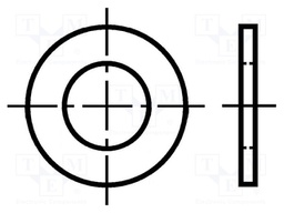 Washer; round; M10; D=20mm; h=2mm; pressboard; BN: 1077