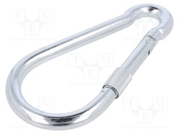Snap hook; steel; for rope; 200mm; zinc; Size: 15mm