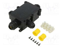 Connector: AC supply; screw terminal; IP68; Body: black
