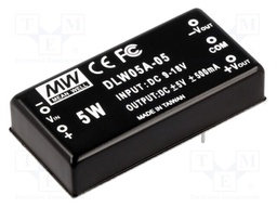 Converter: DC/DC; 5W; Uin: 9÷18V; Uout: 5VDC; Uout2: -5VDC; 2"x1"