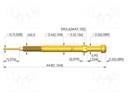 Test needle; screw-in