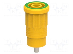 Connector: 4mm banana; socket; 25A; yellow-green; nickel plated