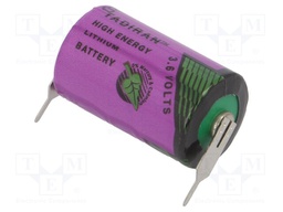 Battery: lithium (LTC); 3.6V; 1/2AA,1/2R6; 2pin; Ø14.7x25.2mm