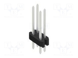 Connector: pin strips; pin header; male; PIN: 4; 1.27mm; THT; 2x2