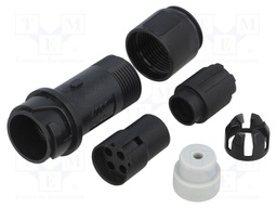 Connector: circular; plug; female; PIN: 4; w/o contacts; for cable