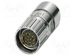 Connector: M23; plug; PIN: 17; crimped; straight; M23 PRO; 8A; 125V