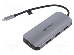 Hub USB; HDMI socket,USB A socket x3,USB C socket,USB C plug