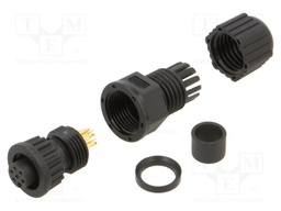 Plug; Connector: circular; size A; female; PIN: 6; bayonet; 2A; IP67