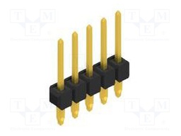 Connector: pin strips; pin header; male; PIN: 5; 2.54mm; THT; 1x5