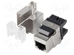 RJ45 module; silver; Cat: 5/5e; on cable; RJ45 socket; -10÷60°C