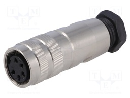 Connector: M16; female; for cable; IP67; plug; soldering; 250V; 6A