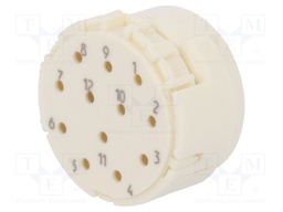 Connector: M23; PIN: 12; male; crimped; w/o contacts; 200V; 8A