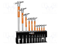 Wrench-set; hex key; Kit: stand; Kind of handle: T