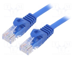 Patch cord; U/UTP; 6; stranded; CCA; PVC; blue; Len: 5m; 26AWG