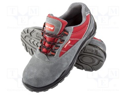 Shoes; Size: 46; grey-red; chamois; slip; with metal toecap
