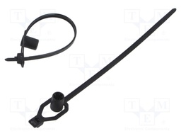Cable tie; with fixing lugs; L: 190mm; W: 4.6mm; black; polyamide