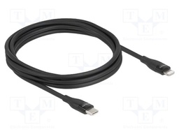 Cable; USB 2.0; Apple Lightning plug,USB C plug; 2m; black; Cu