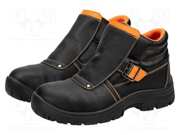 Boots; Size: 42; black; leather; slip,perforation,impact